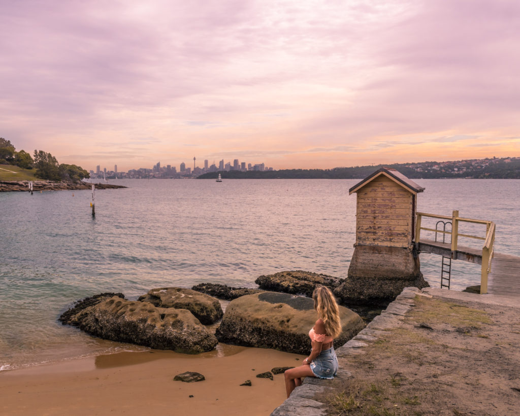 Beautiful Camp Cove Beach with Sydney City in the background
