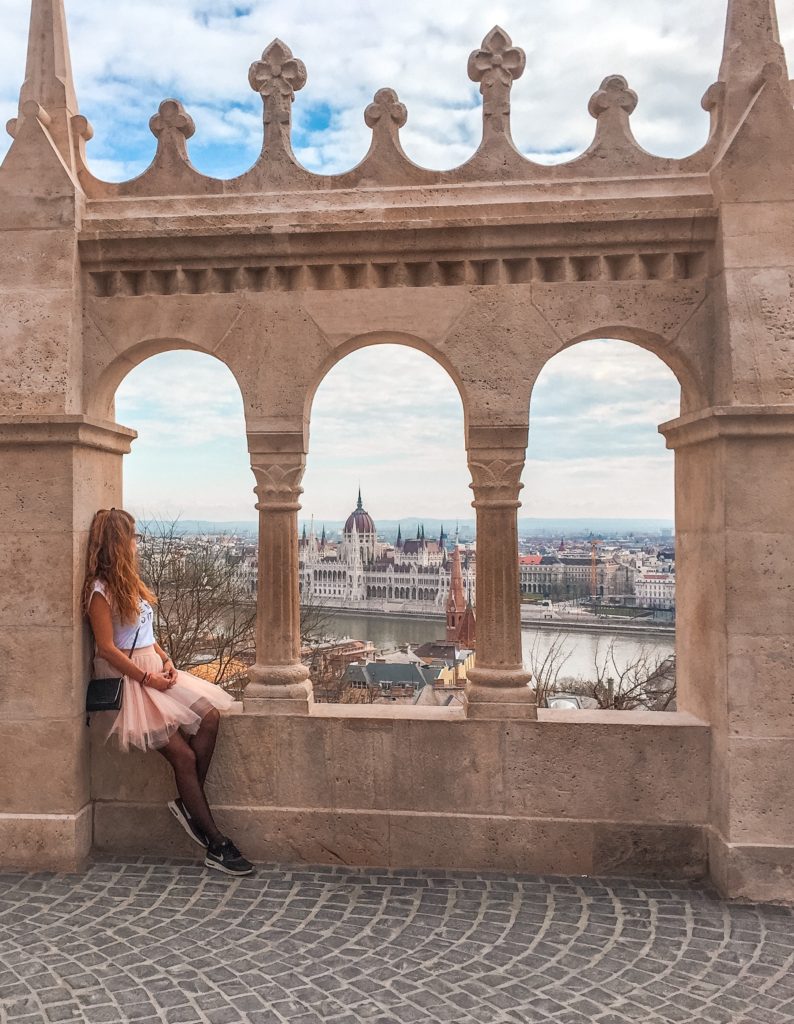Eef looking out from Fishermans Bastion