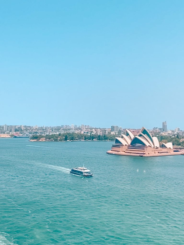 View on opera house from harbour bridge sydney